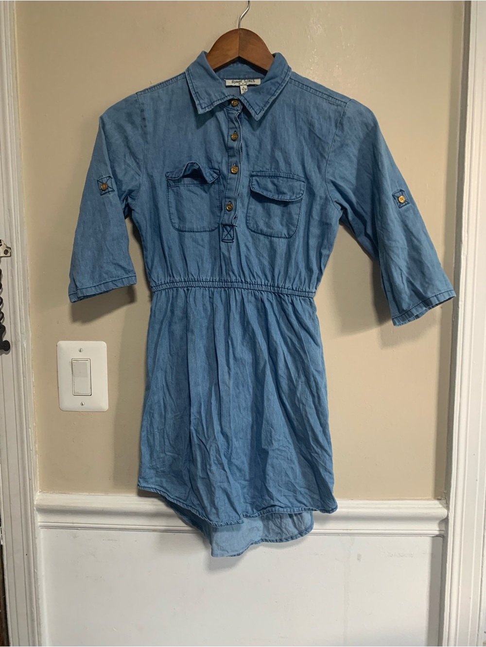 Speed Limit MPH Chambray Shirt Dress Size 14/16 Large